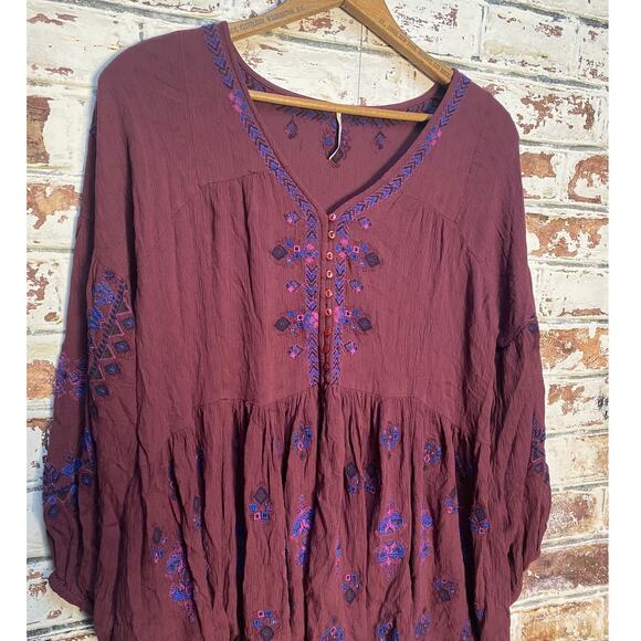 Free People Arianna Embroidered Flowing Tunic Dress - Picture 5 of 12